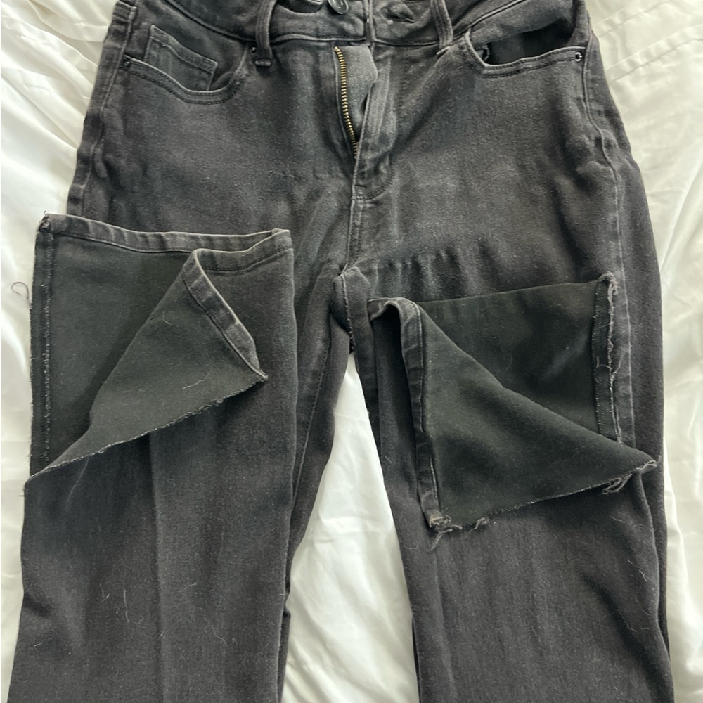 NOBO Black Mid Rise Bootcut Jeans With Slit At Ankles. Size 9